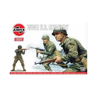 Airfix Model Figures Set - A02703V Wwii U.S. Infantry - Model Building Kit Accessories, Plastic Model Kits For Adults & Children 8+, Set Includes 14