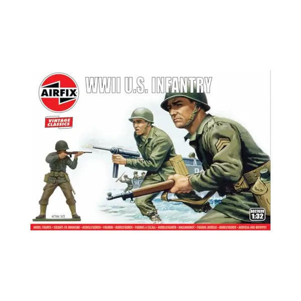 Airfix Model Figures Set - A02703V Wwii U.S. Infantry - Model Building Kit Accessories, Plastic Model Kits For Adults & Children 8+, Set Includes 14 thumbnail