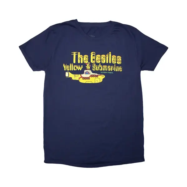 Beatles Yellow Submarine Nothing Is Real T-Shirt In Navy | Size, Xl thumbnail