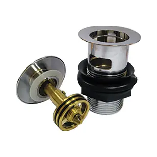 Nuie Push Button Plug Basin Waste | Chrome | Brass | 66mm X 80mm X 66mm