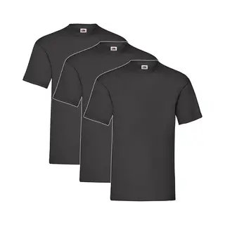 3 Pack - Fruit Of The Loom - Shirts - Kids - Ronde Hals - Maat 164 - Zwart
