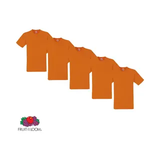 Fruit Of The Loom - 5 Stuks Valueweight T-shirts Ronde Hals - Oranje - M