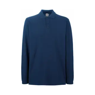 Fruit Of The Loom Heren Premium Poloshirt Met Lange Mouwen (Marine)