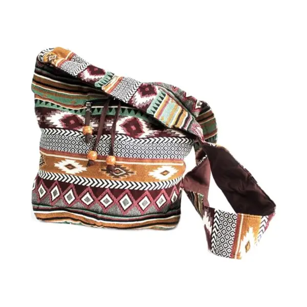 Ancient Wisdom Jacquard Tas, Scholierenrug Chocolade, Meerkleurig, Medium thumbnail