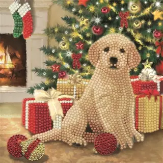 Diamondpainting Crystal Art Puppy's Christmas