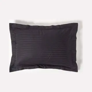 Homescapes Egyptian Cotton Satin Stripe Oxford Pillowcase 330 Tc In Black