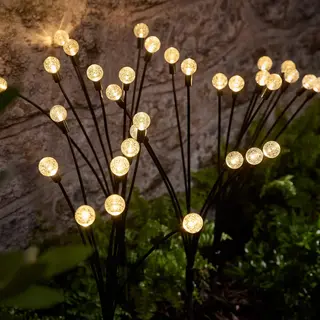 Lights4fun.co.uk 4 Pacific Wavy Bubble Solar Stake Lights
