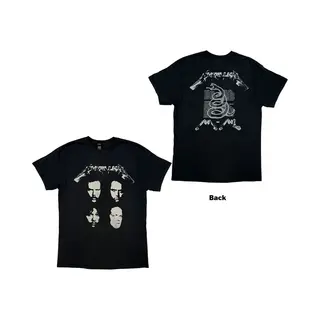 Metallica 4 Faces Männer T-Shirt Schwarz M 100% Baumwolle Band-Merch, Bands
