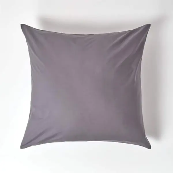 Homescapes Dark Grey Pure Egyptian Cotton Euro Size Pillowcase 60 X 60 Cm 200 Tc 400 Thread Count Percale Equivalent Large Square Pillow Case With Zip thumbnail