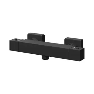 Colore Square Thermostatic Bar Shower Valve | Matt Black | Brass | 257mm X 60mm X 85mm