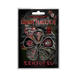 Iron Maiden Plectrum Pack Senjutsu Band Logo Nue Offiziell 5 Pack Guitar Picks