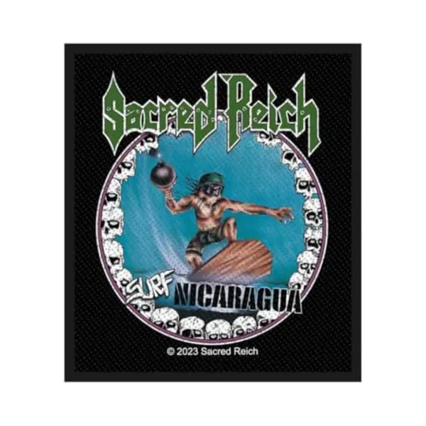 Sacred Reich Woven Patch Surf Nicaragua Nue Offiziell Schwarz One Size thumbnail