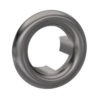 Nuie Round Overflow Cover | Brushed Pewter | Brass | 30mm X 30mm X 15mm