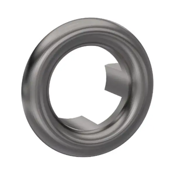 Nuie Round Overflow Cover | Brushed Pewter | Brass | 30mm X 30mm X 15mm thumbnail