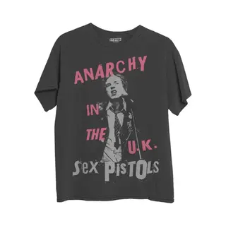 The Sex Pistols T-shirt Anarchy In The Uk Band Logo Nieuw Officieel Heren Zwart, Zwart.