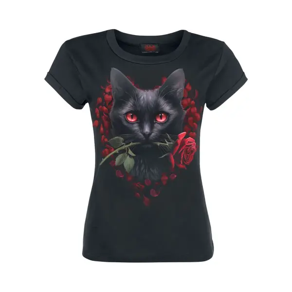 Spiral Cat's Love Frauen T-Shirt Schwarz Xxl 100% Baumwolle Gothic, Rockwear thumbnail