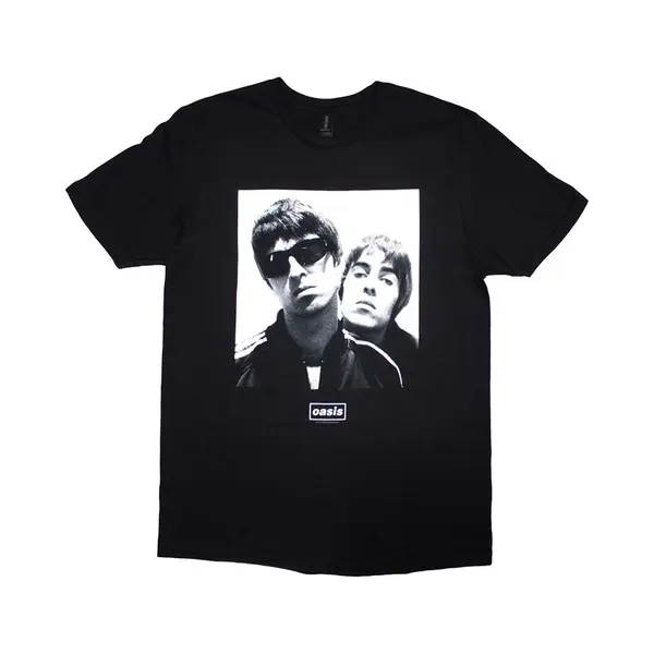 Rock Off Oasis - Noel & Liam Square Photo Heren T-shirt - S - Zwart thumbnail