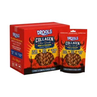 Drools Collagen Beef & Chicken Chewy Braids Natural Dog Treats 12 X 120g