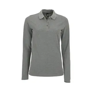 Sol's Sols Piqué-poloshirt Voor Dames Met Lange Mouwen, Stone Grijs