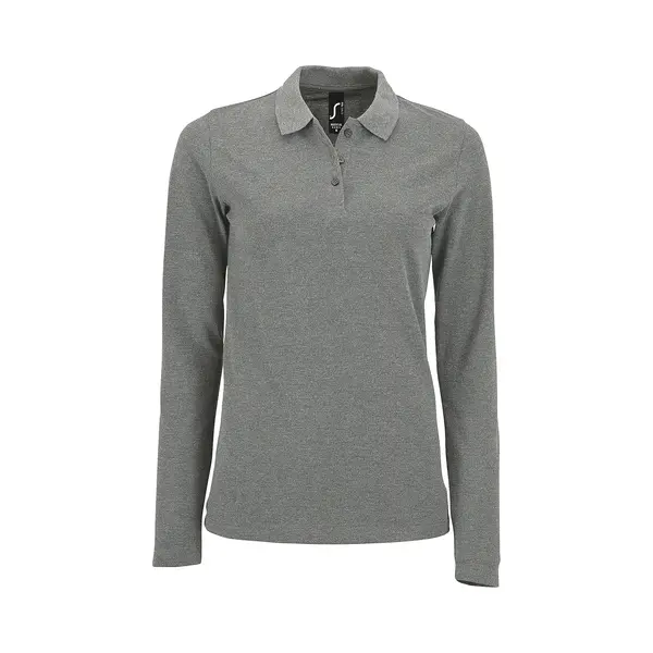 Sol's Sols Piqué-poloshirt Voor Dames Met Lange Mouwen, Stone Grijs thumbnail