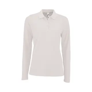 Sol'S Women's Perfect Long Sleeve Pique Polo Shirt In White | Size, Large