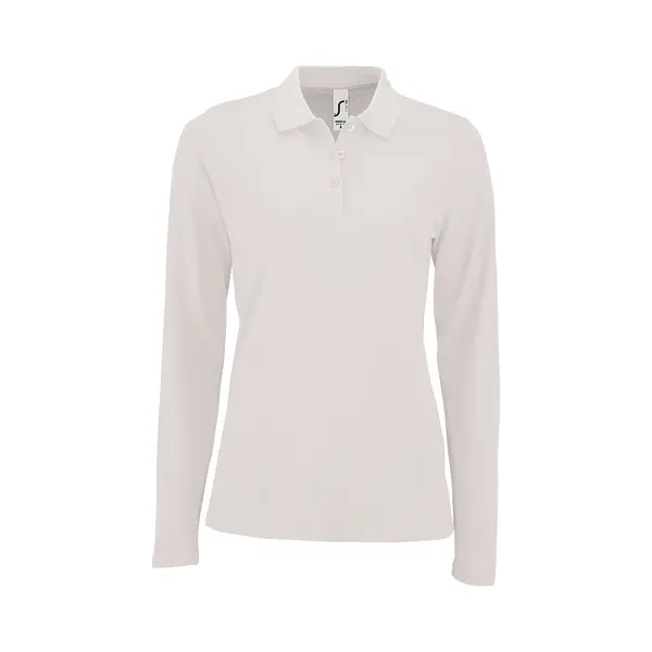 Sols Womens/Ladies Perfect Langarm-Pique-Poloshirt (Weiß) thumbnail