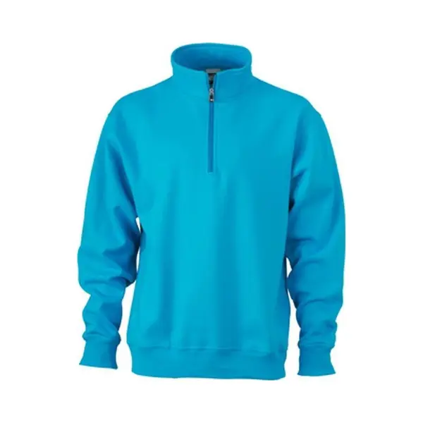 James & Nicholson James And Nicholson Uniseks Werkkleding Half Ritssweatshirt (Turquoise) thumbnail