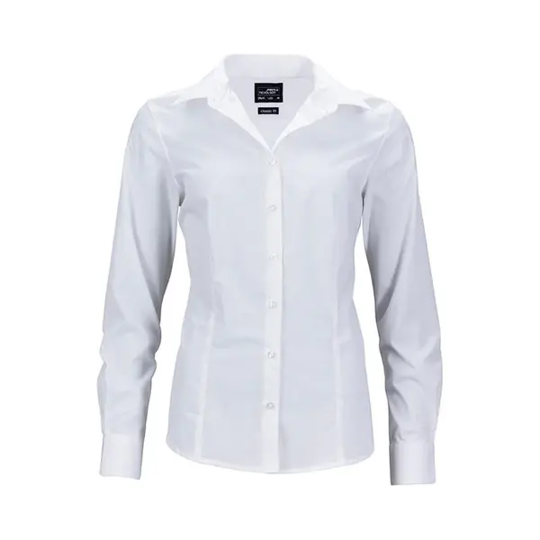 James & Nicholson James And Nicholson Dames/dames Longsleeve Business Shirt (Wit) thumbnail