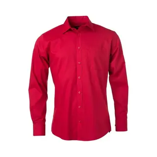 James & Nicholson James And Nicholson Heren Longsleeve Poplin Shirt (Rood)