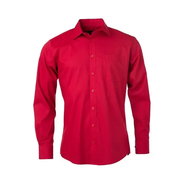 James & Nicholson James And Nicholson Heren Longsleeve Poplin Shirt (Rood) thumbnail