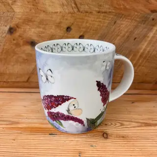 Alex Clark Butterflies And Buddleia Mug - Wildflowers - Original Artwork - Cup For Nature Lovers - Gift Ideas - Perfect For Coffee & Tea - Vegan