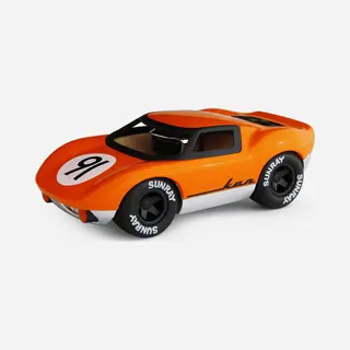 Playforever Toys Playforever - Ken Gibson - Speelgoedauto Oranje - Speelplezier En Ook Een Eye-Catcher In Het Interieur - Geschikt Vanaf 1 Jaar