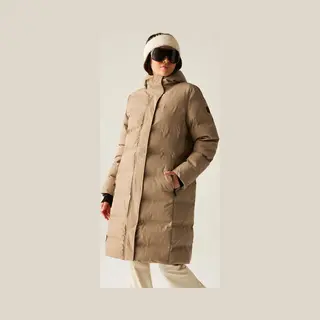 Dare 2B Wander Waterproof Longline Padded Jacket In Beige