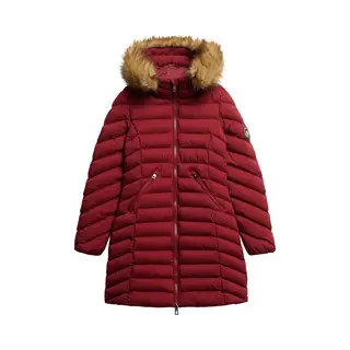 Superdry For Woman. W5011999A Fuji Faux Fur Coat Red (M), Casual, Polyester