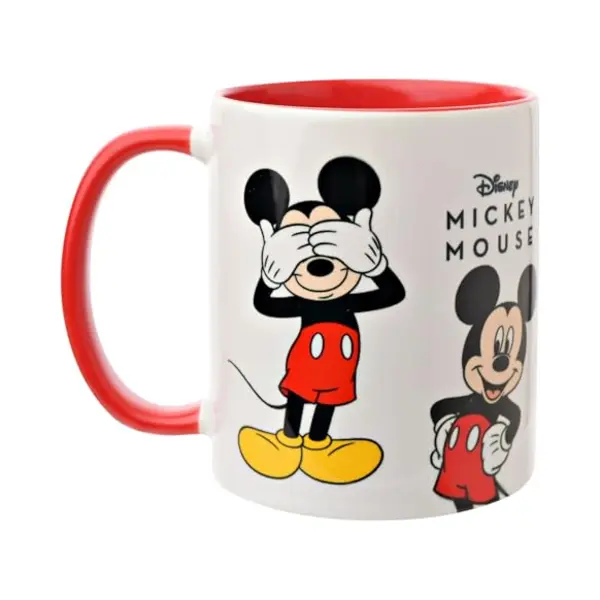 Widdop And Co. - Disney Mickey Mouse Mug - Red/White Tea, Coffee Glazed Stoneware Drinking Cup - Officially Licensed Disney Merchandise (325ml / thumbnail