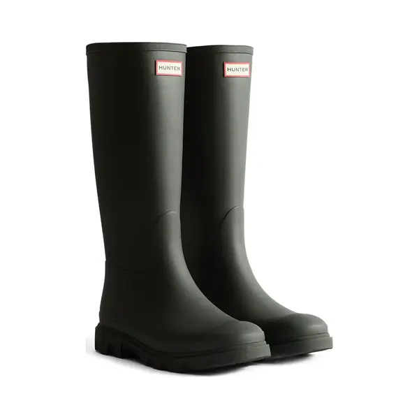 Hunter Downpour Tall Boot Rubber Women's Dark Olive Wellington Boots thumbnail