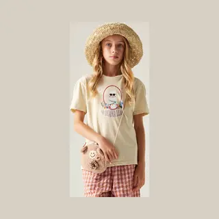 Dare 2b Kids’ Trailblazer Iii T-Shirt, Cotton, Cotton Beige, Size, 5-6 Years