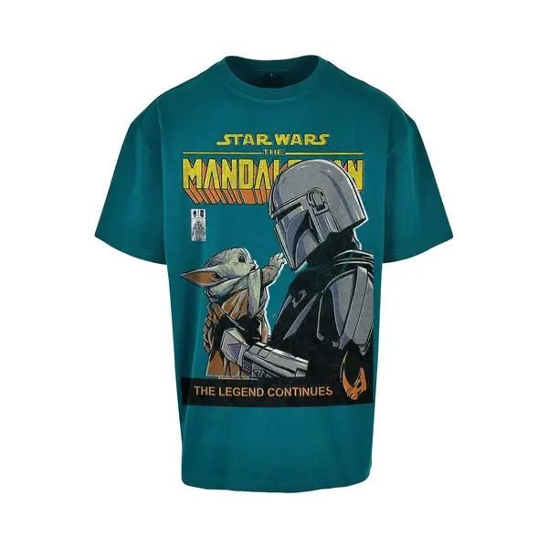 Star Wars The Mandalorian - Mando And Grogu Oversized T-shirt Green thumbnail