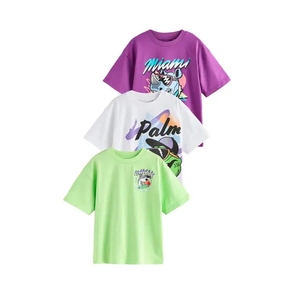 Next Shirt Groen / Lila / Zwart / Wit thumbnail