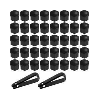 Wielboutdoppen 19mm - Set Van 40 Stuks - Inclusief 2 Verwijderaars - Universele Wielmoerkappen - Anti-roest - Glanzend Zwart