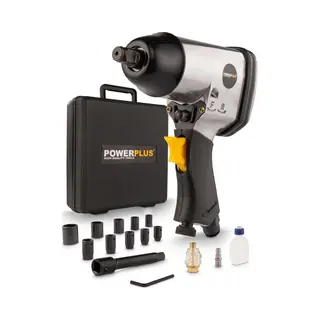 Powerplus Pneumatische Slagmoersleutel POWAIR0010 - Luchtgedreven Moersleutel Van 1/2", 6, 3 Bar En 7000 Tpm, Pneumatisch Gereedschap