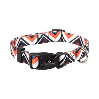Flamingo Stian - Halsband Honden - Halsband Stian Wit/zwart/oranje S 30-45cm 15mm - 1st - 128014 - 1st