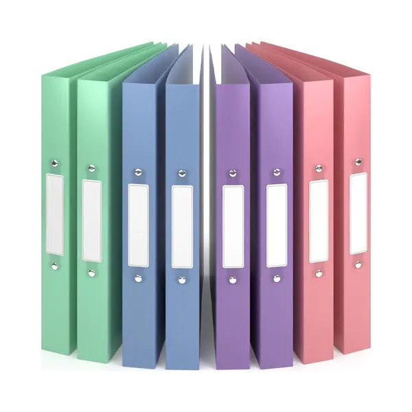 Acropaq - 8 X Ring Binder A4 - With 2 Rings 30mm, Upto 200 Pages, Spine Width 3.5cm, Wind, 'Nature' Color Collection, With Spine Labels - Plastic thumbnail