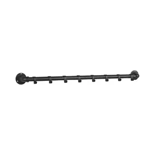 Acaza Kapstok - Wandkapstok - Kapstok Hangend - 8 Haken - 90 Cm - Metaal - Zwart