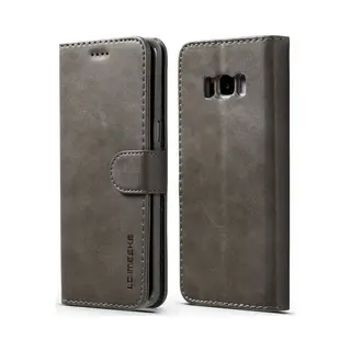 Lc.Imeeke Hoesje - Geschikt Voor Samsung Galaxy S8 Hoesje - Lc.Imeeke Luxe Book Case - Grijs