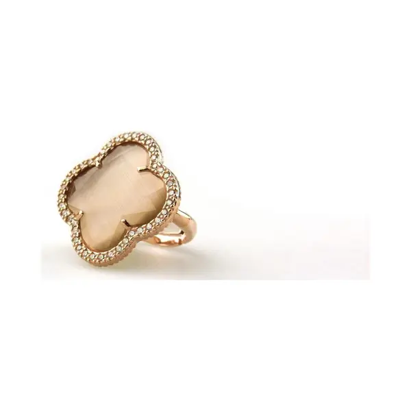 Sophie Model Fiori Gezet Ring In Zilver Verguld Bruine Steen thumbnail