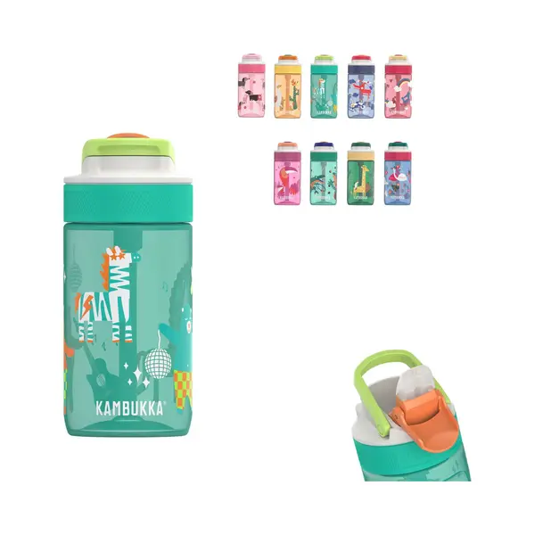 Kambukka Lagoon Drinkfles Voor Kinderen 400ml Disco Zoo - Met Geïntegreerd Rietje - Drinkbus Kinderen - Drinkbeker Voor School thumbnail