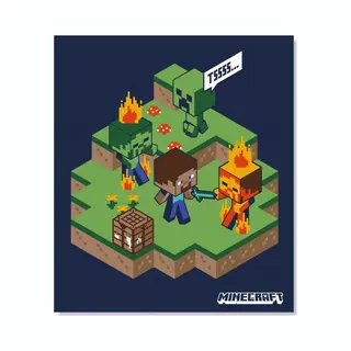 Minecraft Fleeceplaid Blaze - 110 X 140 Cm - Polyester