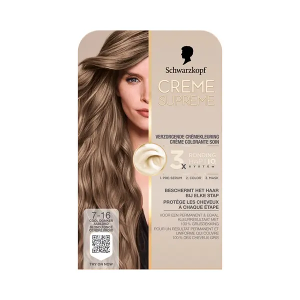Schwarzkopf Creme Supreme Haarkleuring 7-16 1 Set thumbnail