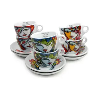 Josien Broeren - Kop&schotel - 19 Cl - Porselein - 6 Stuks - Koffiekoppen - Schotels
